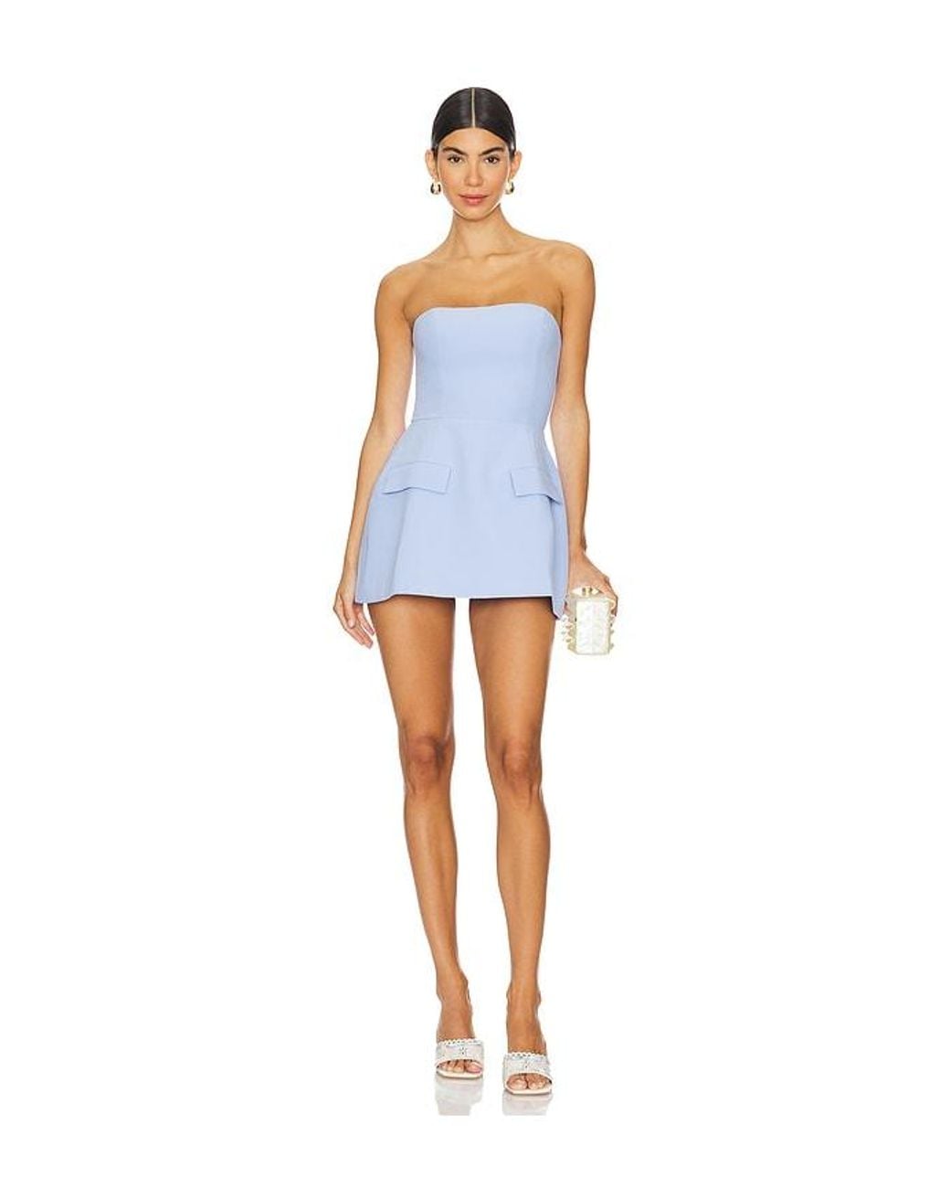 Amanda Uprichard Blue X Revolve Strapless Bethany Romper
