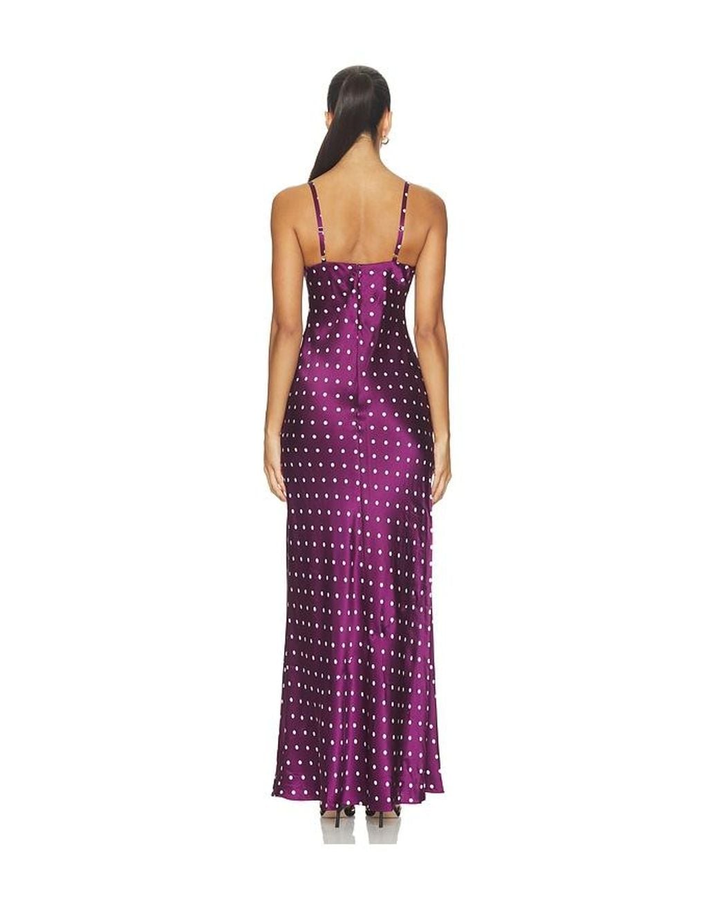 L'Agence Purple Sayla Bias Cut Maxi Dress