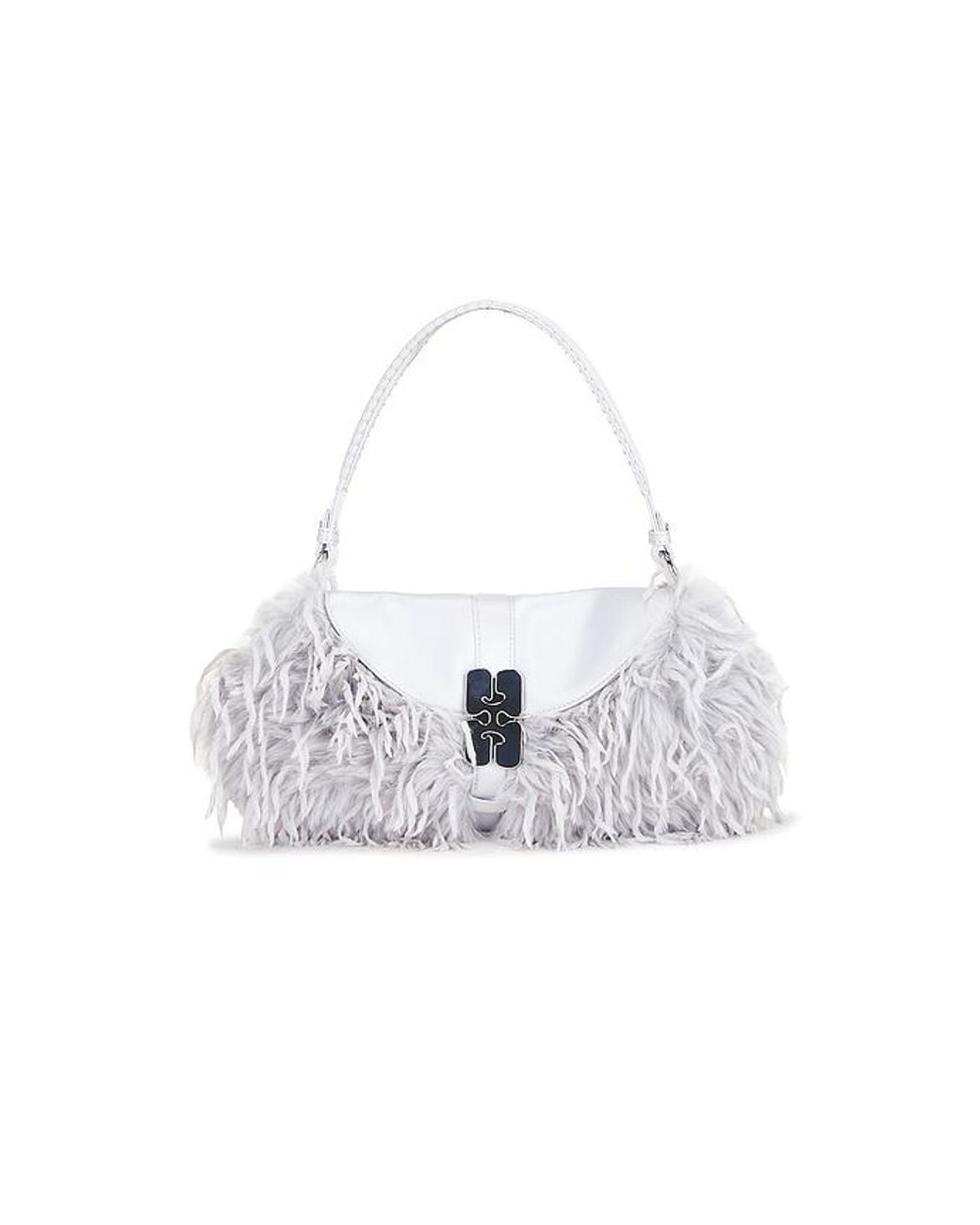 Ganni White B-Kat Feather Bag