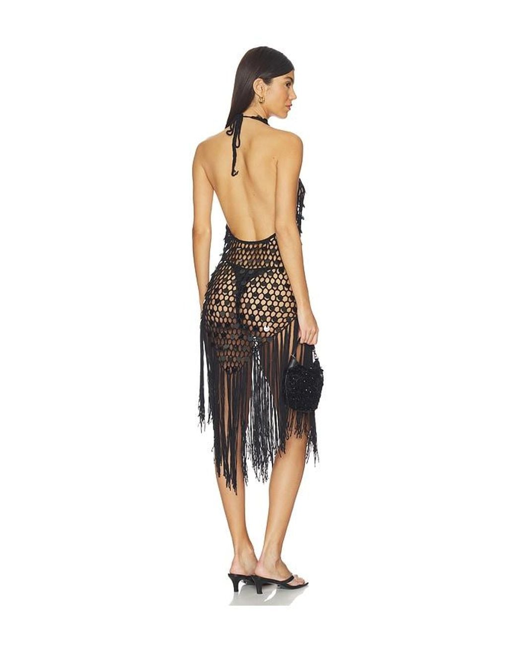 superdown Black Karrigan Halter Midi Dress
