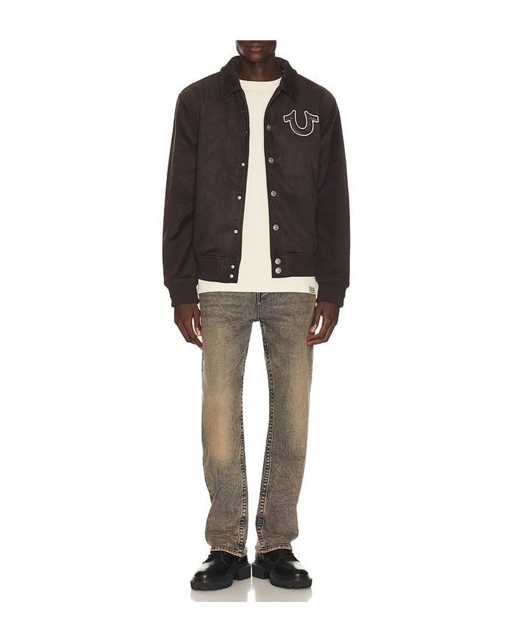 True Religion Gray Bobby Baggy Jeans for men