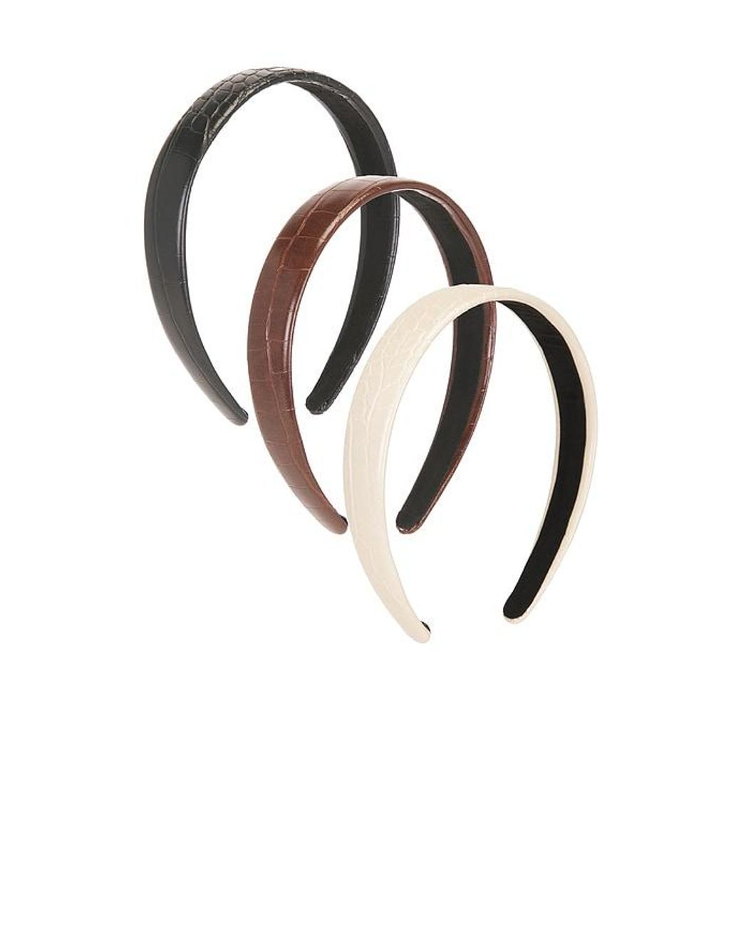 Frasier Sterling Black Croc Headband Set