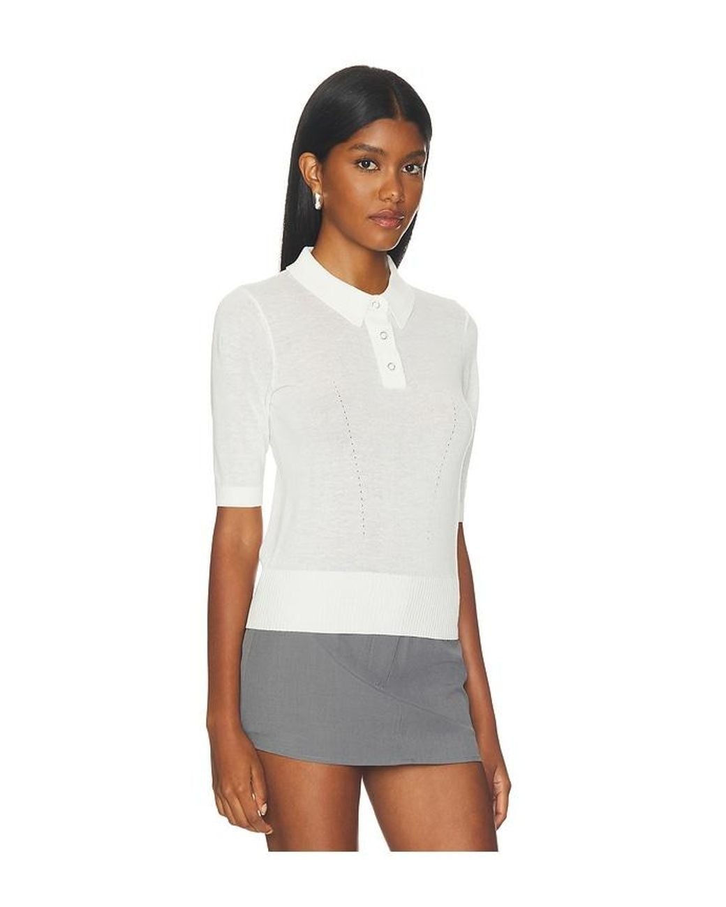geel White Beatrice Knit Polo
