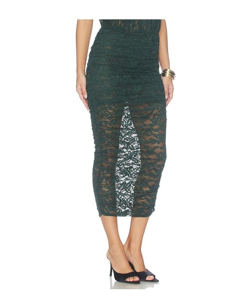 SER.O.YA Green Alay Lace Skirt