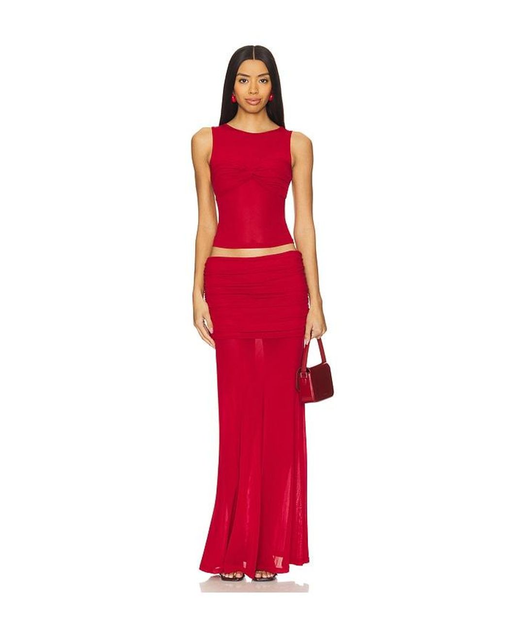 Runaway the Label Red Meila Maxi Skirt