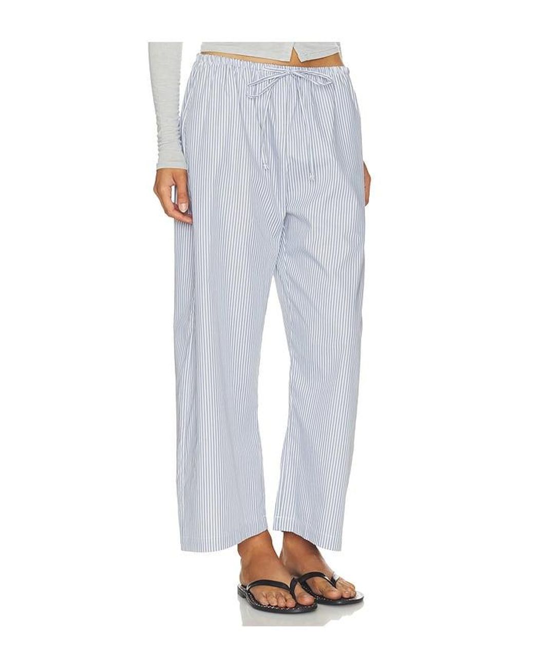 Leset Blue Yoshi Stripe Crop Drawstring Pant