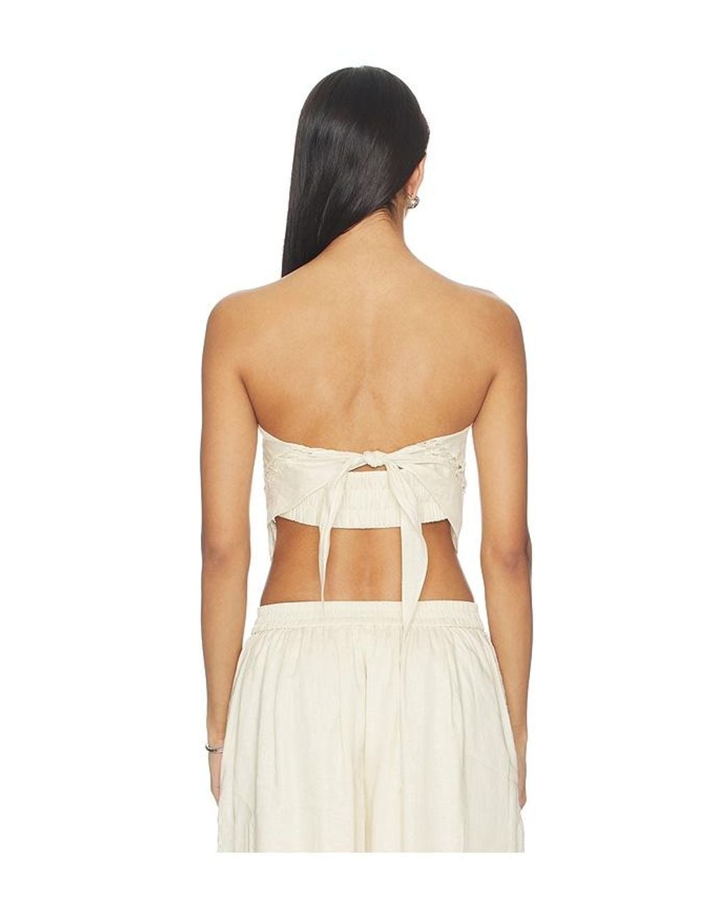 Jonathan Simkhai Natural Lahni Linen Lace Top