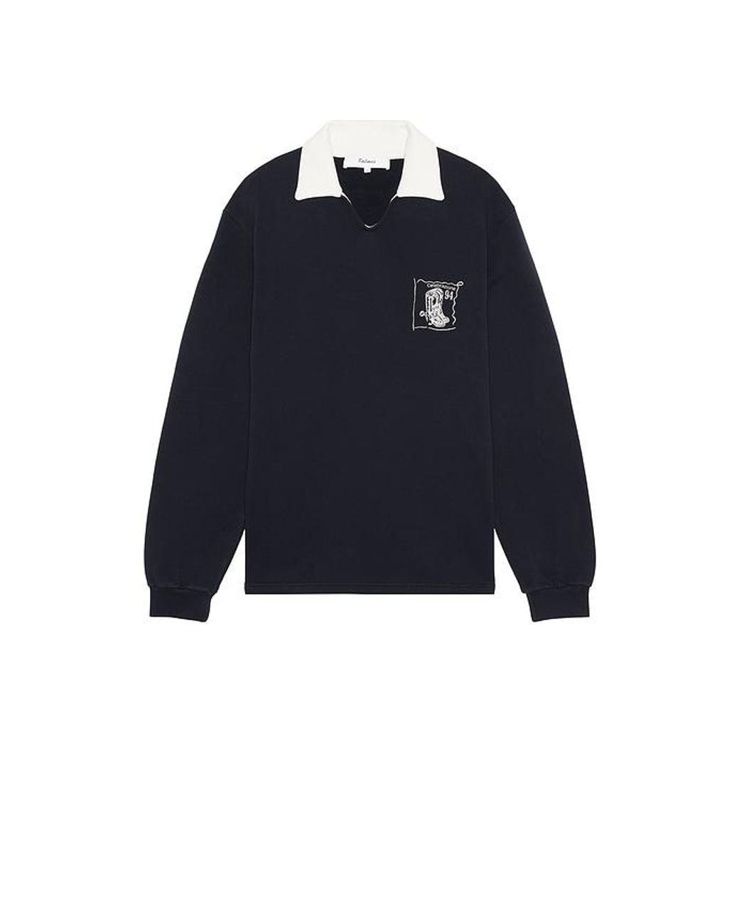 Palmes Blue Boot Open Rugby Shirt for men