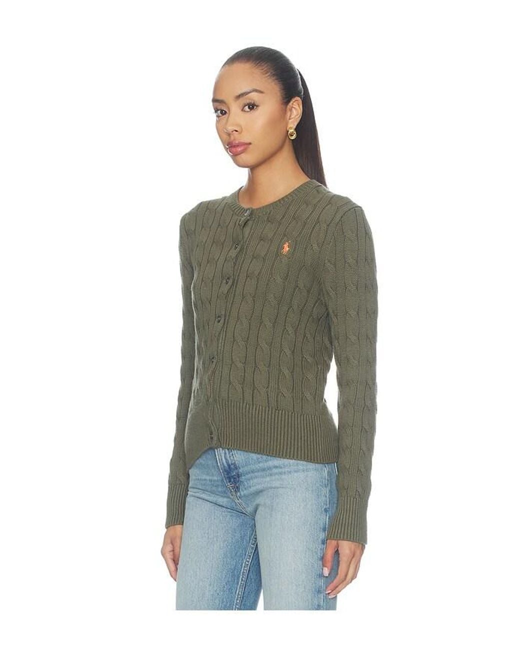 Polo Ralph Lauren Green Cotton Long Sleeve Cardigan
