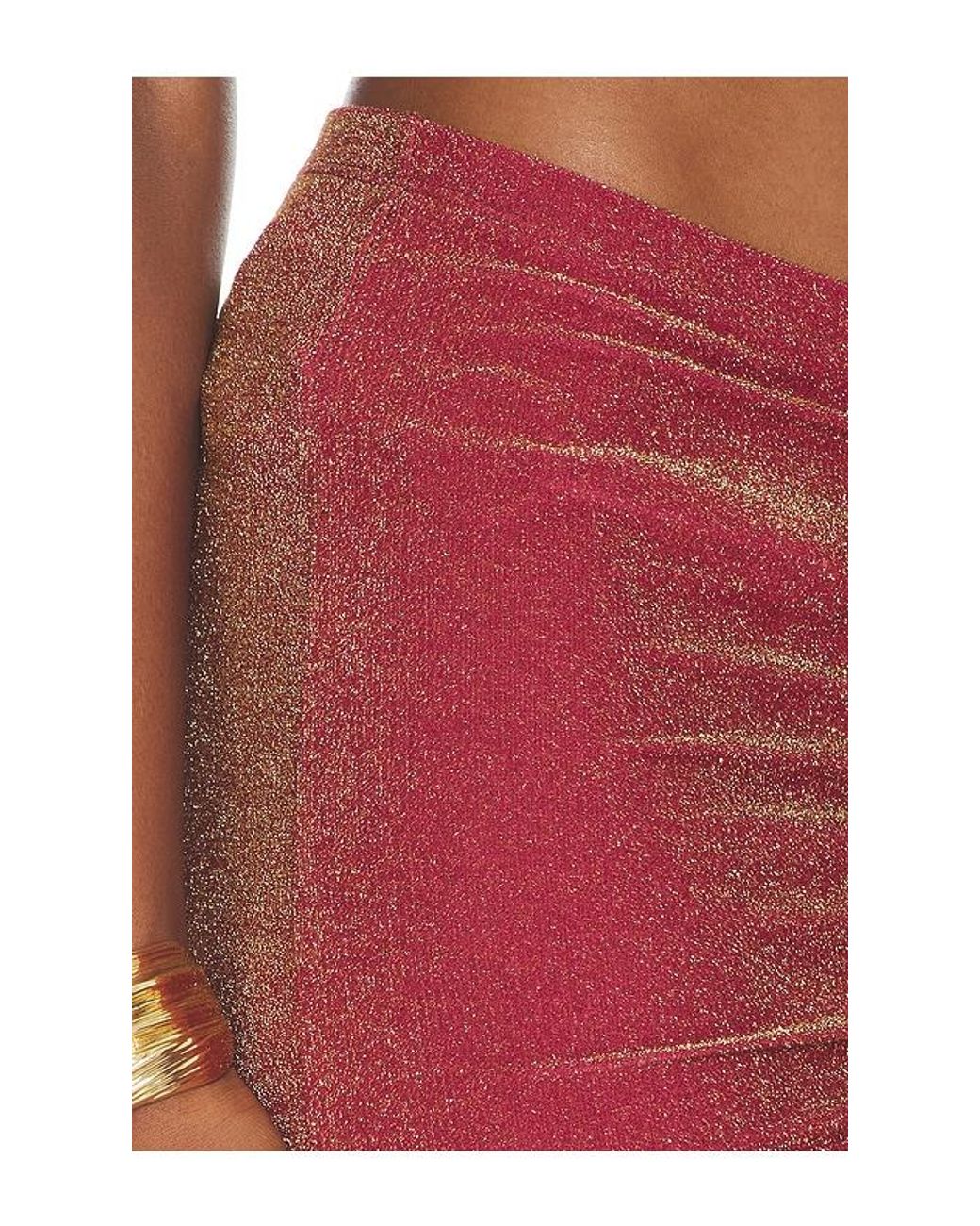Kulani Kinis Red X Revolve Ruched Tie Mini Skirt