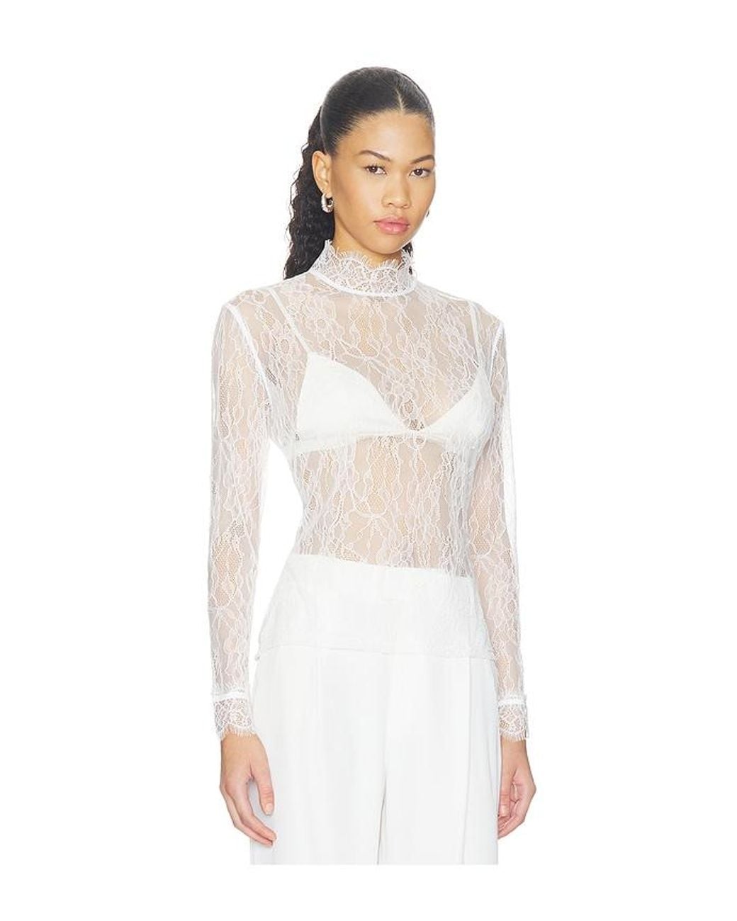NonChalant Label White Mary Lace Top
