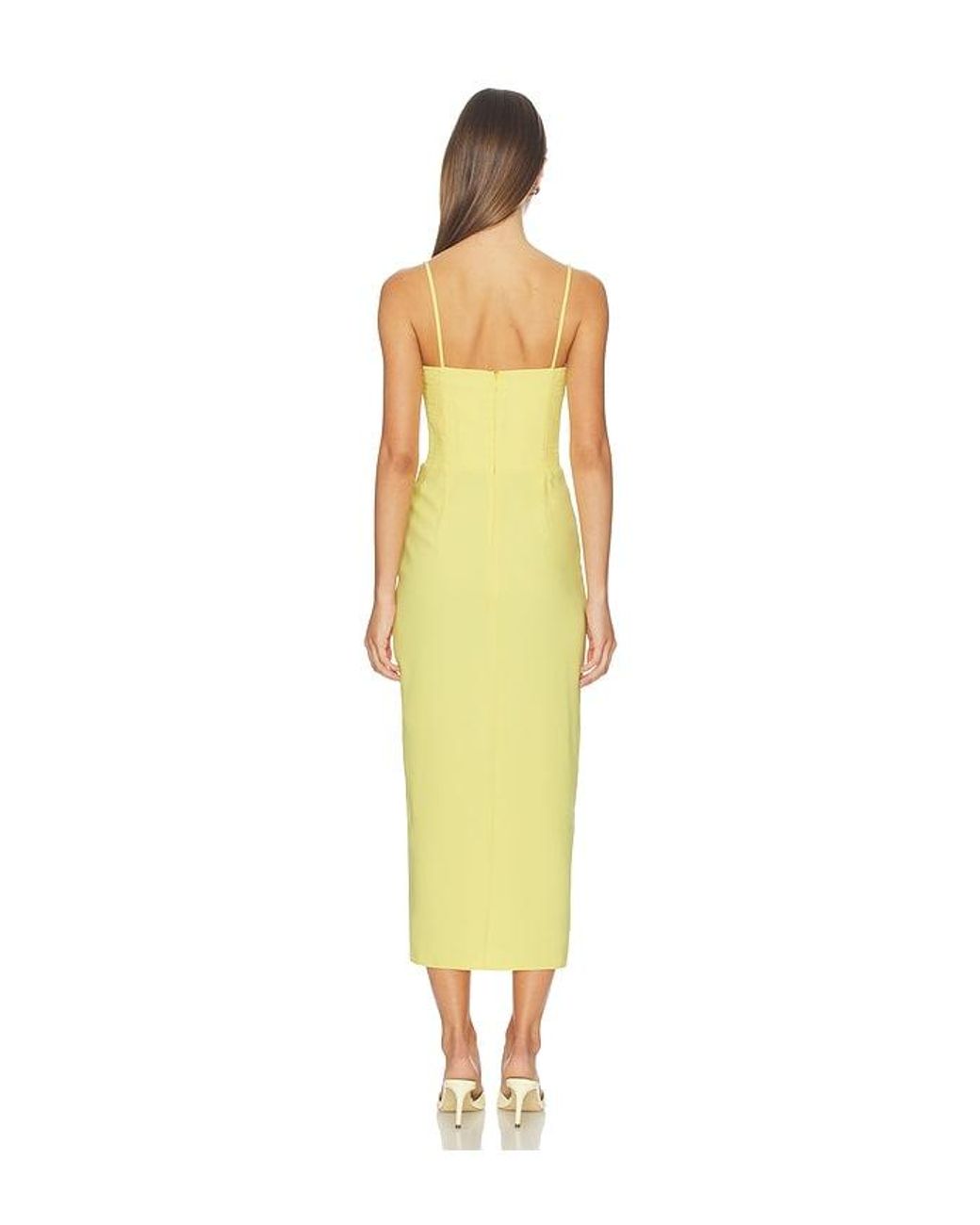Amanda Uprichard Yellow Lyra Midi Dress