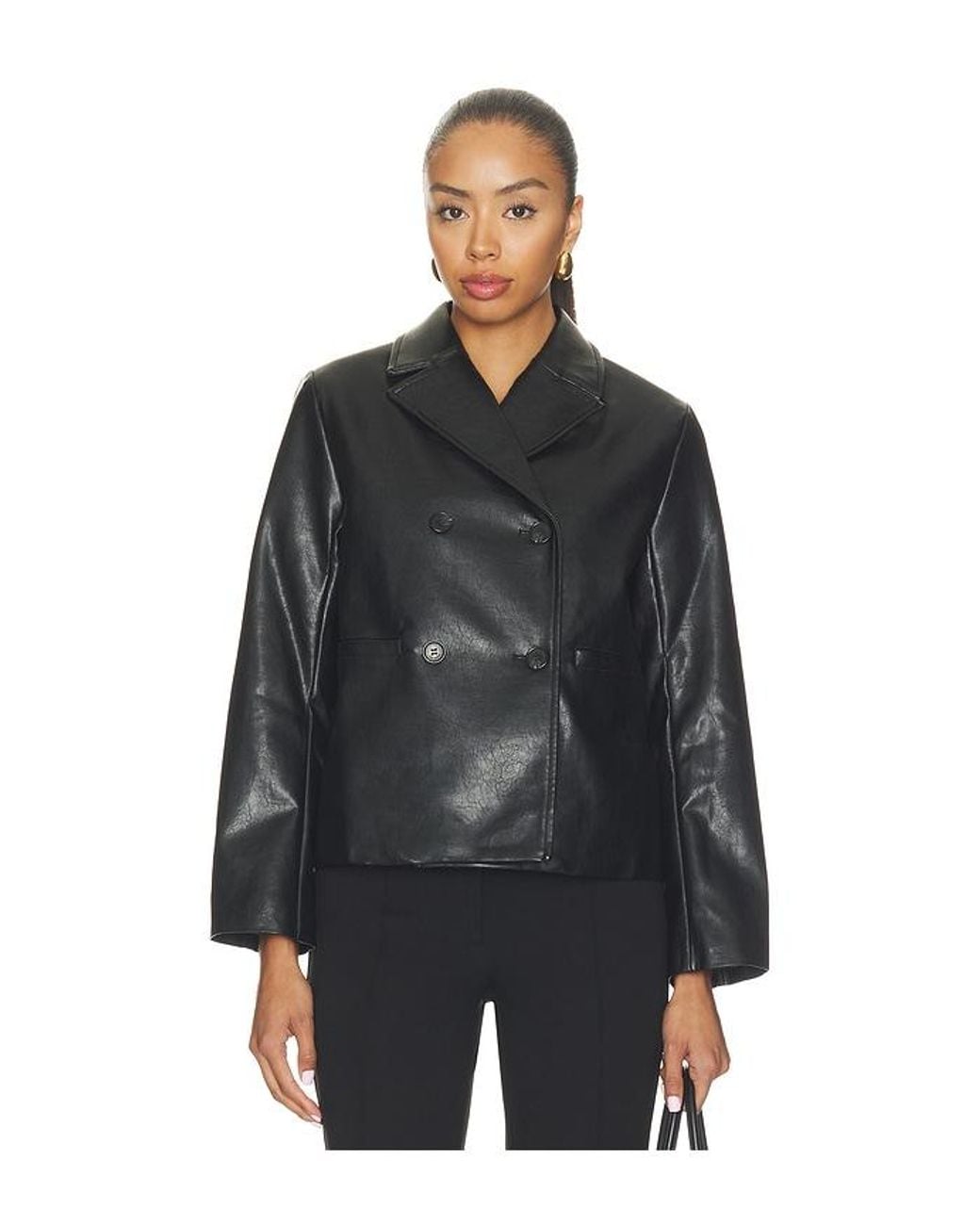 Rag & Bone Black Finley Faux Leather Coat