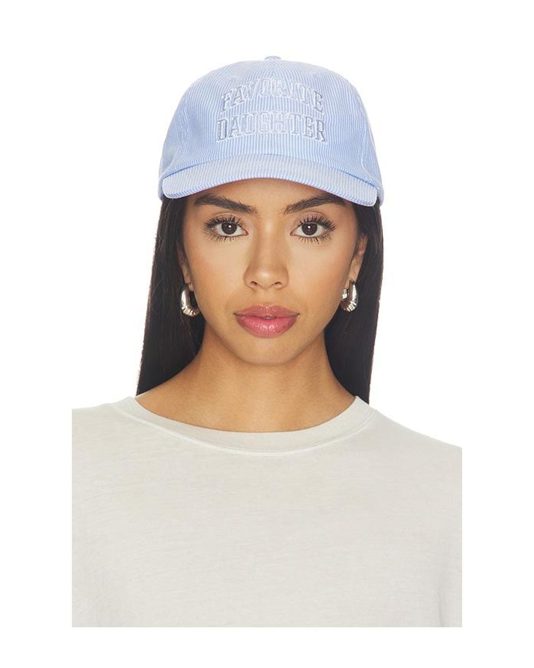 FAVORITE DAUGHTER Blue Stripe Logo Baseball Cap