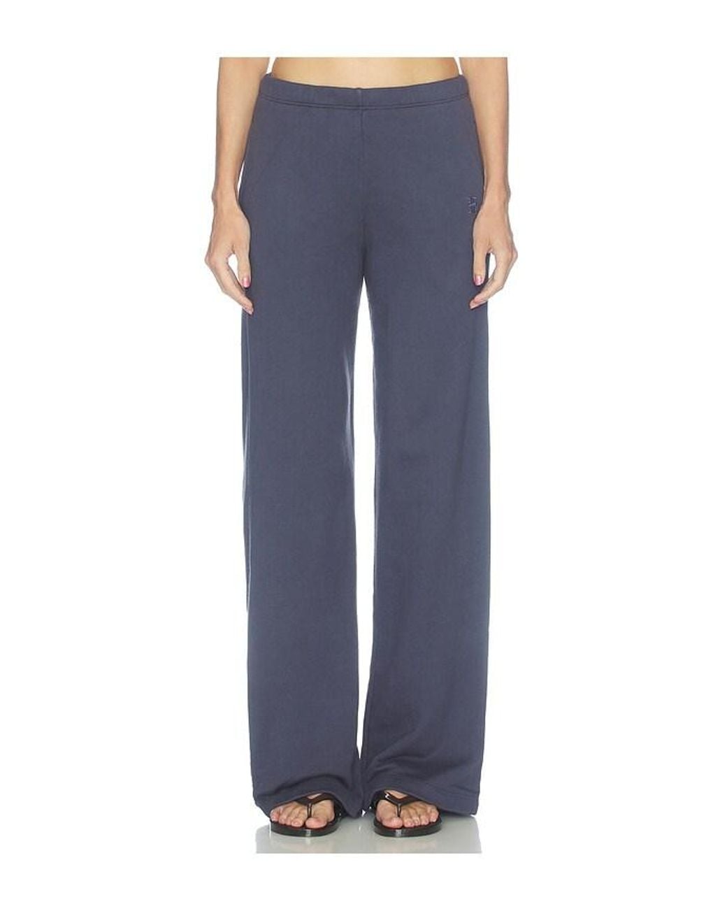 ÉTERNE Blue French Terry Oversized Wide Leg Sweatpant
