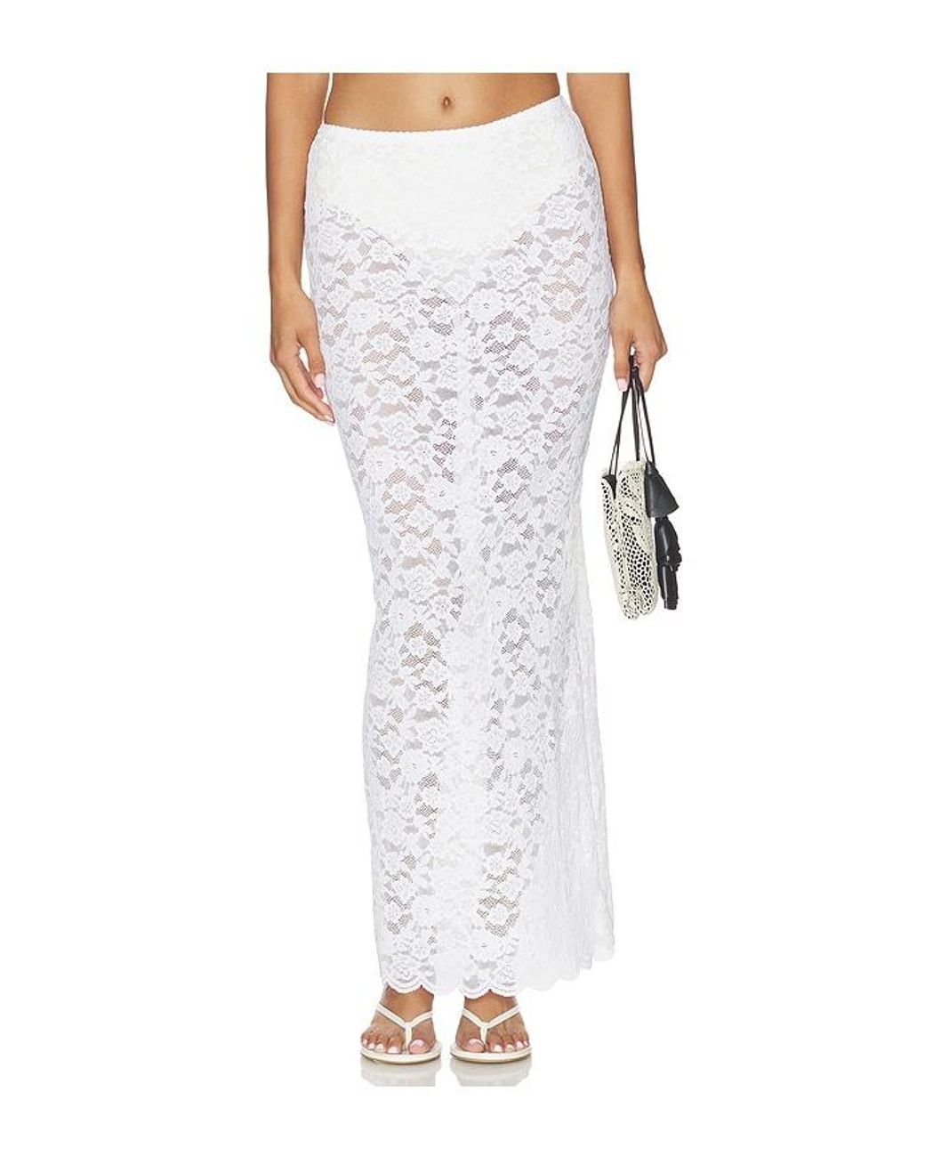 Nbd White Asta Maxi Skirt