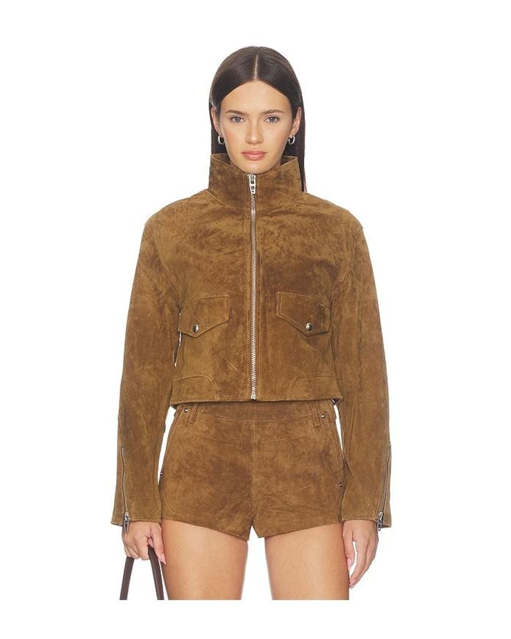 Blank NYC Brown Suede Moto Jacket