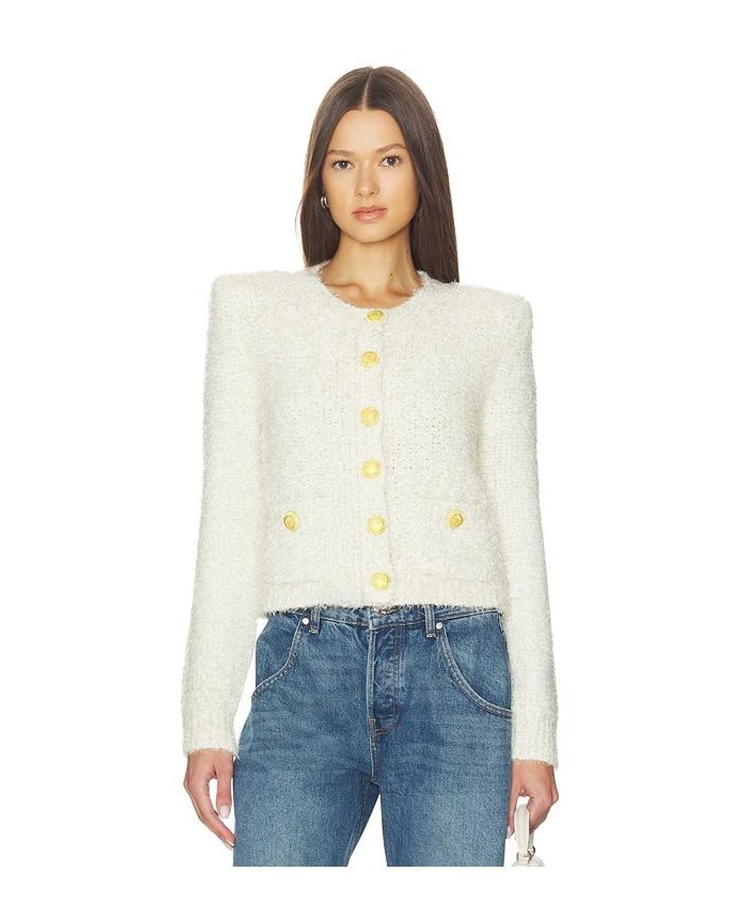 L'Agence White 'Agence Una Knit Cardigan