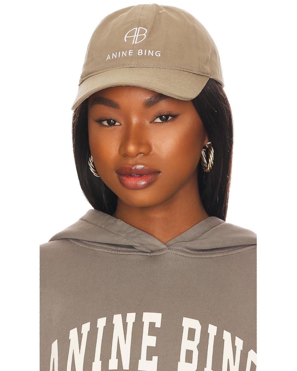 Anine Bing Cotton Sport Jeremy Baseball Cap in Green Khaki (Green) | Lyst