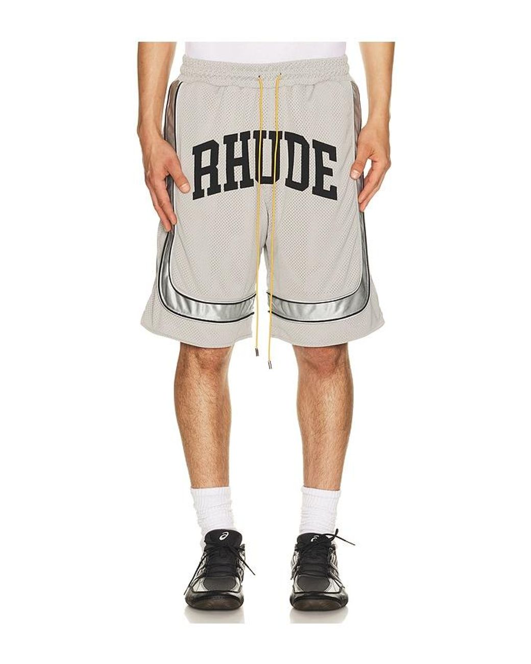 Rhude Multicolor Baggy Mesh Collegiate Logo Shorts for men