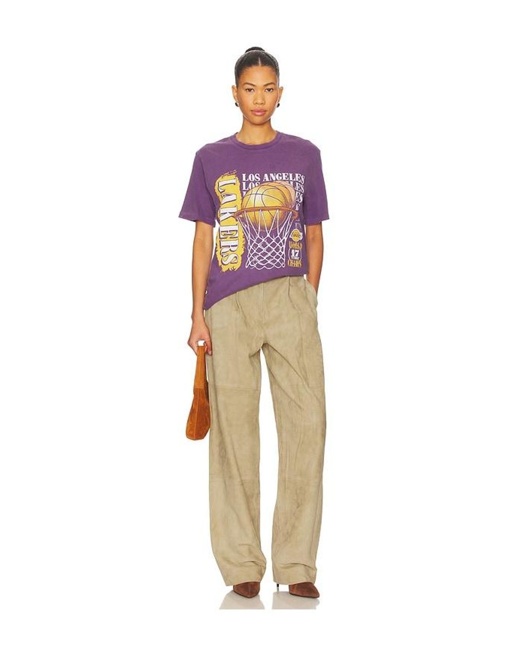 Junk Food Vintage-T-Shirt Lakers 17X Champs in Purple für Herren