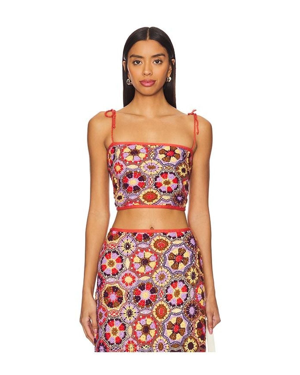 Agua Bendita Red X Revolve Vicky Crop Top