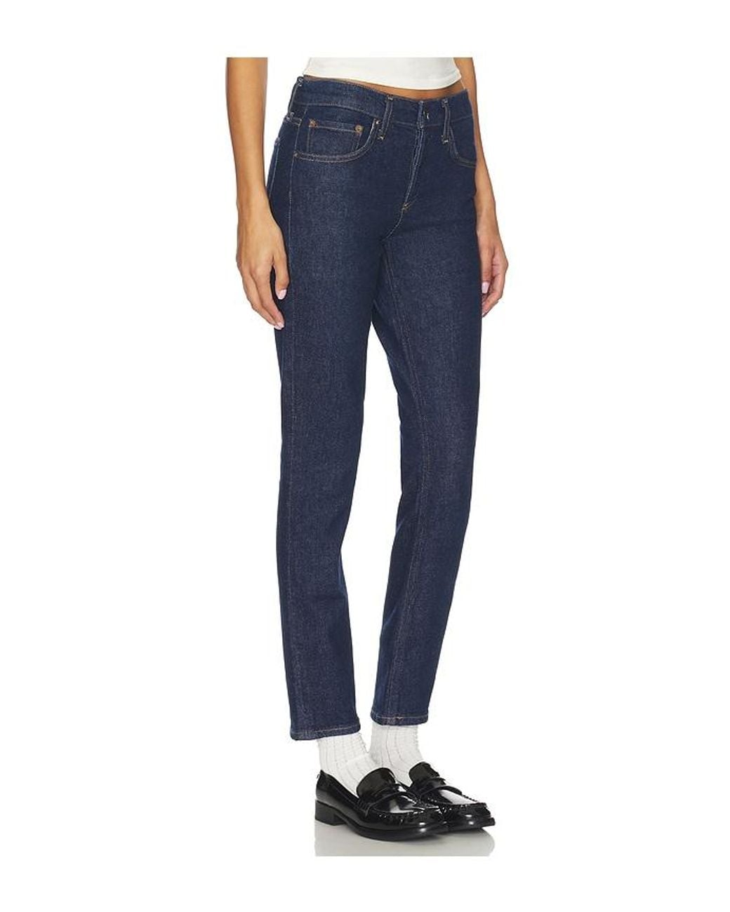 Agolde Blue Cocktail Low Rise Ankle Slim Jeans