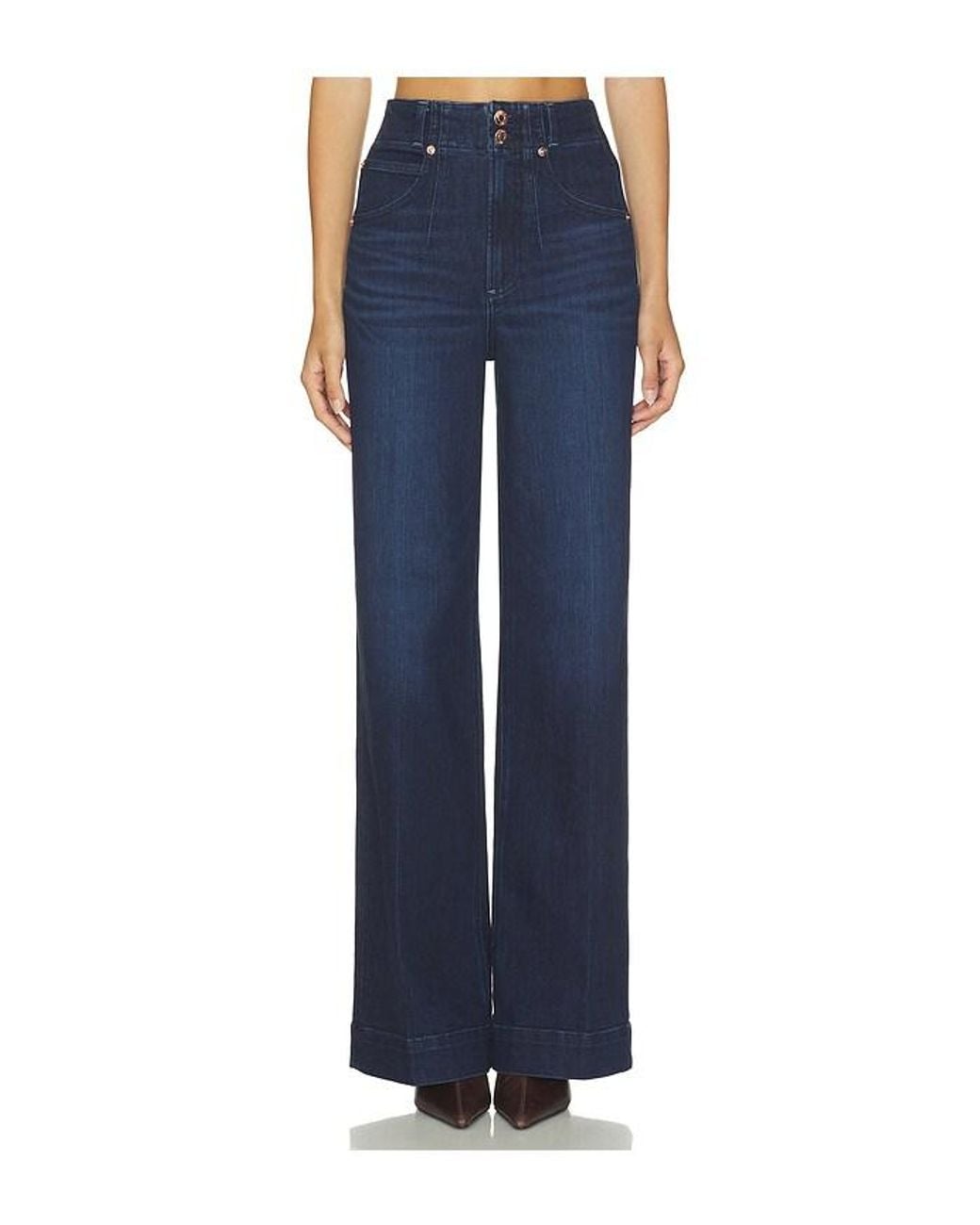 Pistola Blue Lana Double Button Wide Leg Jeans
