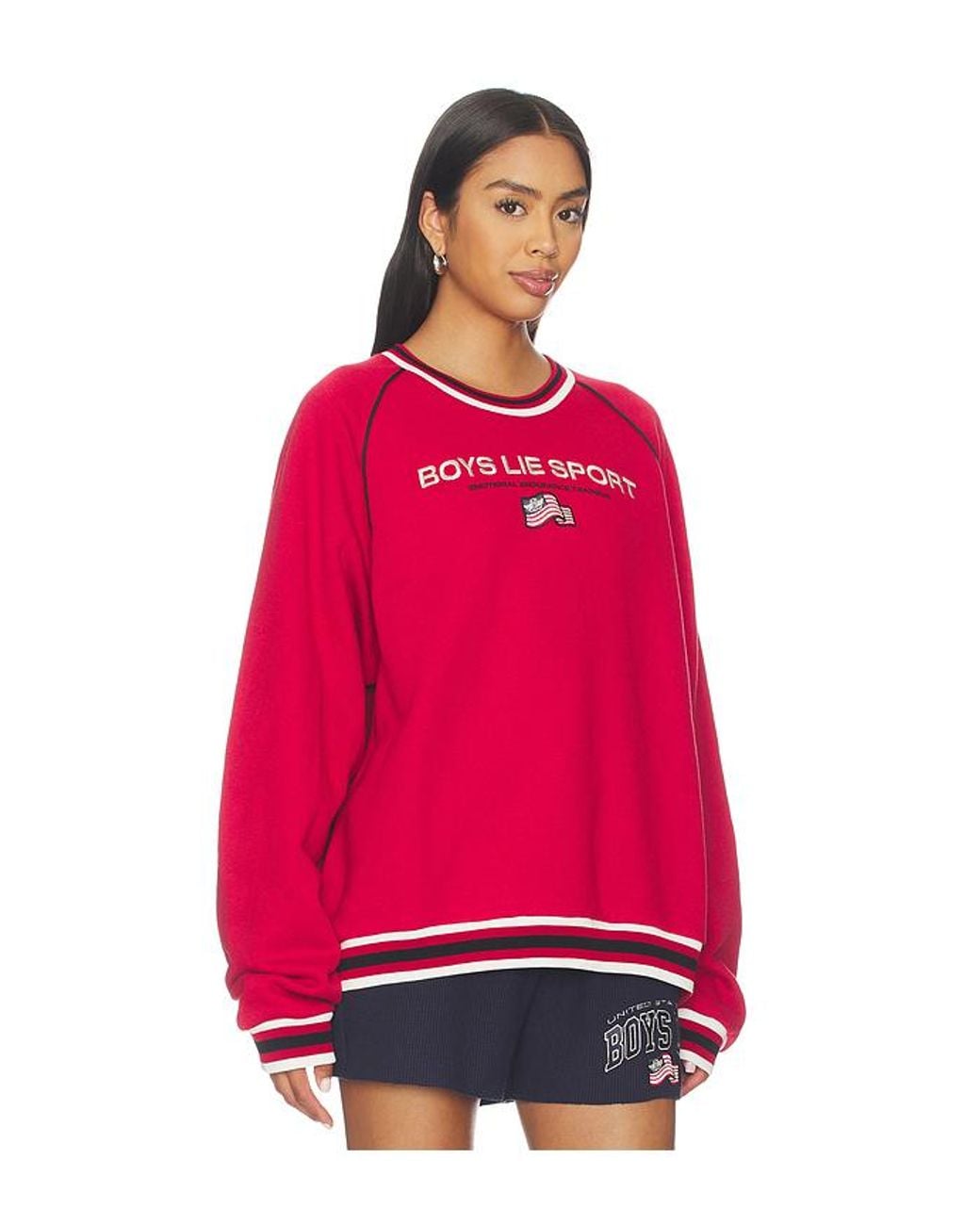Boys Lie Red Sport Kara Crewneck Sweatshirt