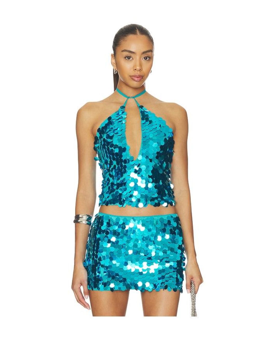 superdown Blue Celia Halter Top