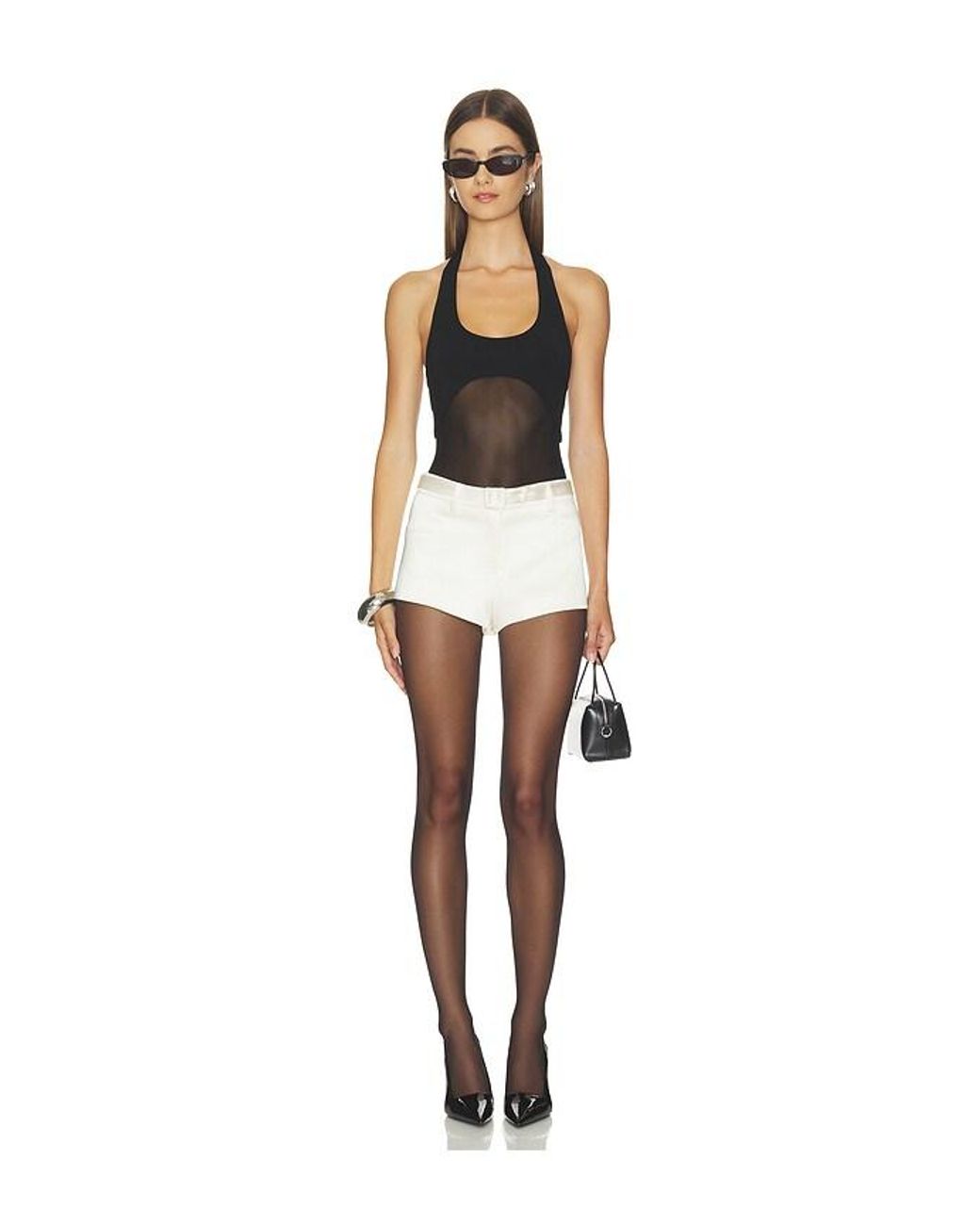 Sans Faff White Satin Lily Mini Short