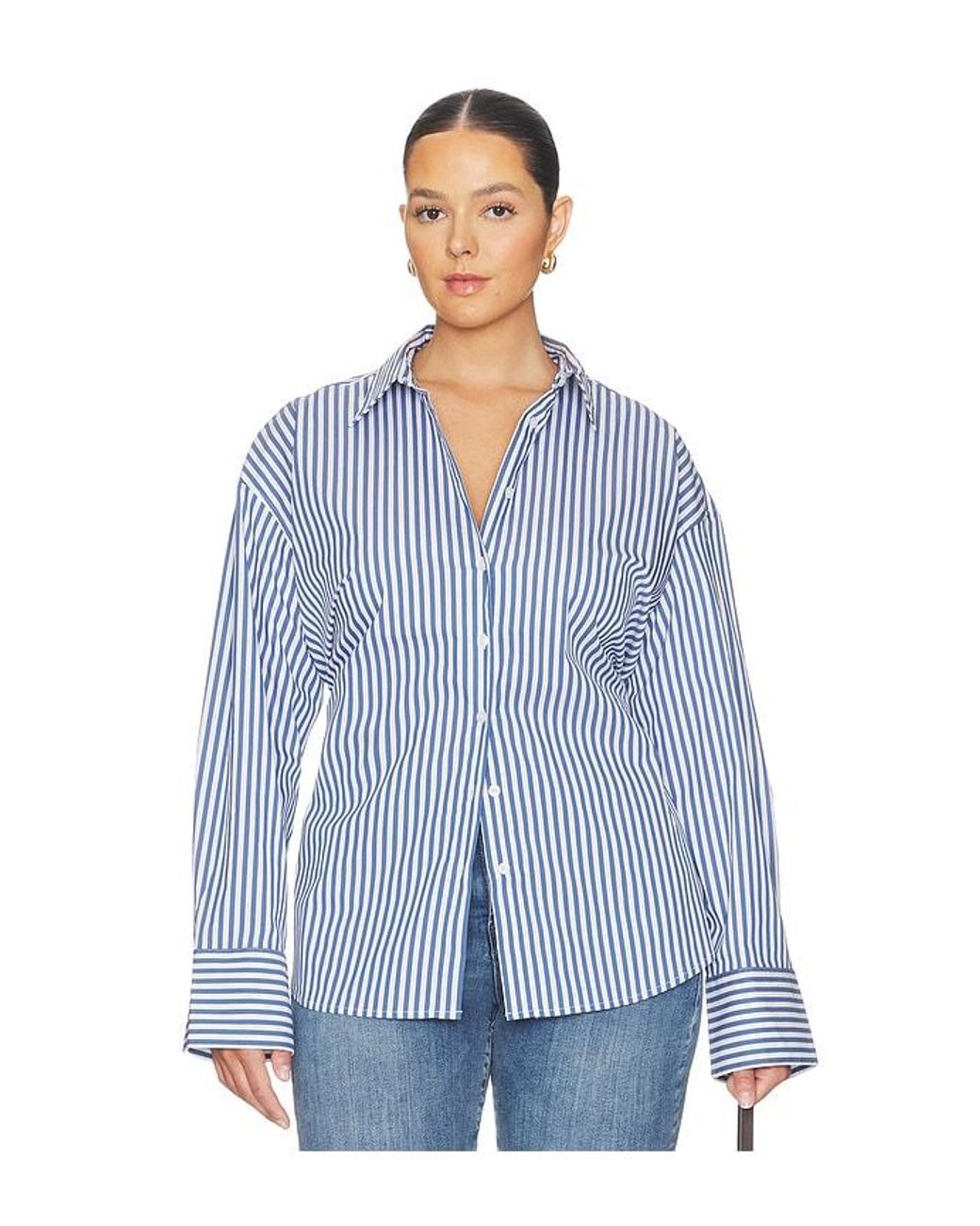 GOOD AMERICAN Blue Oversized Shirt