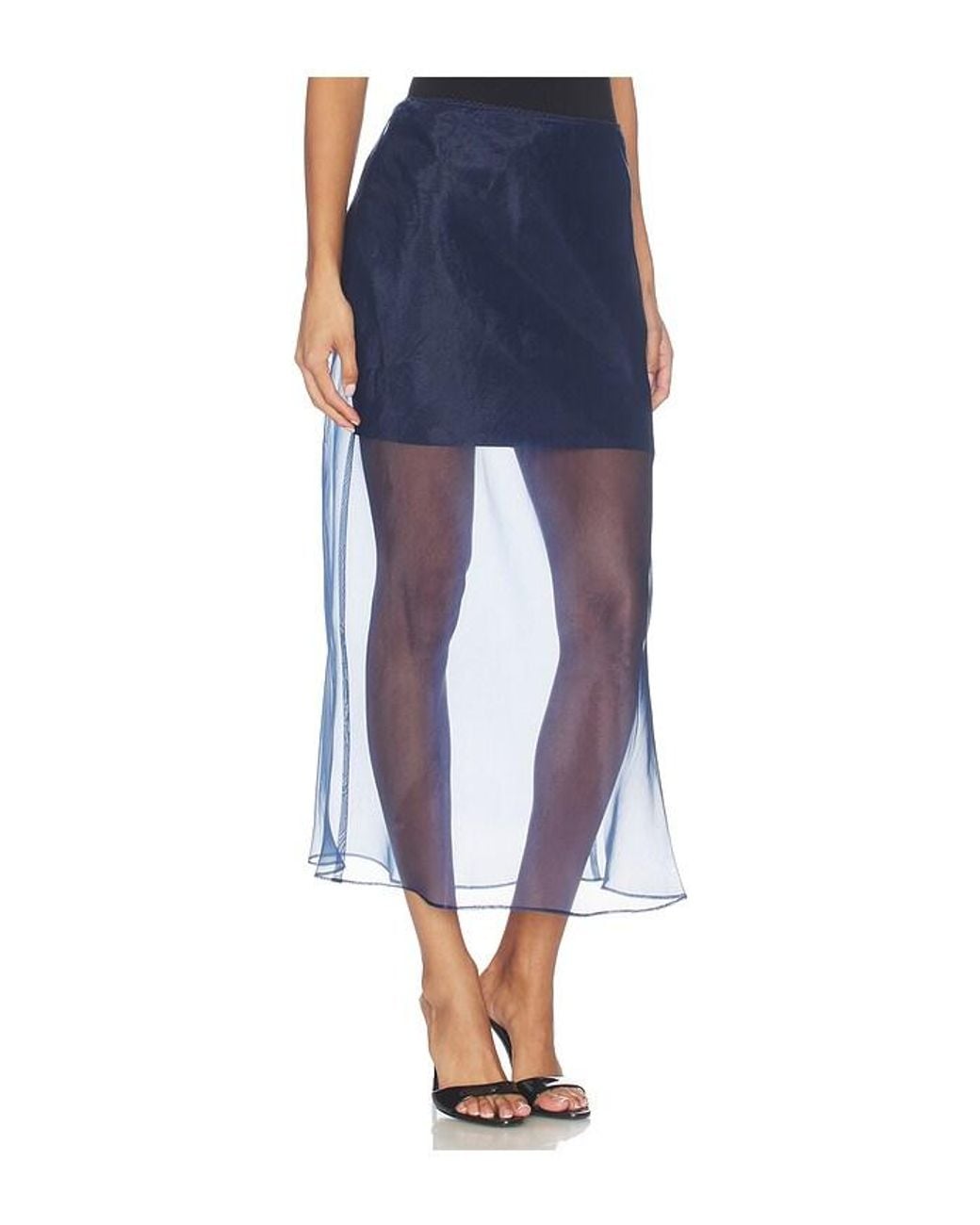 Line & Dot Blue X Revolve Denman Midi Skirt