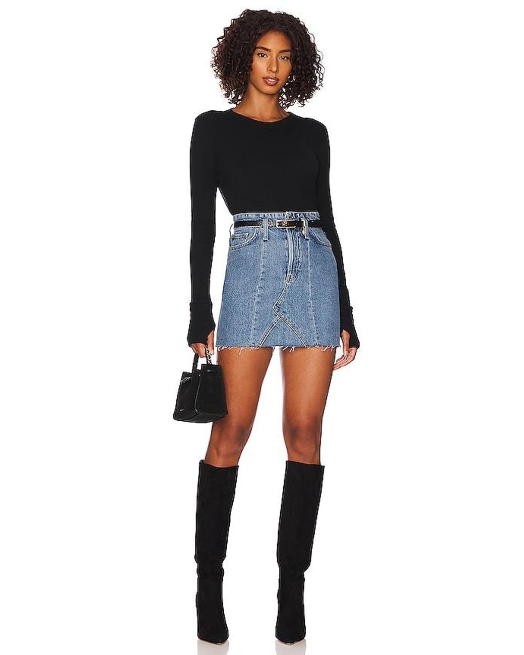 Enza Costa Black Cashmere Easy Cuffed Crew