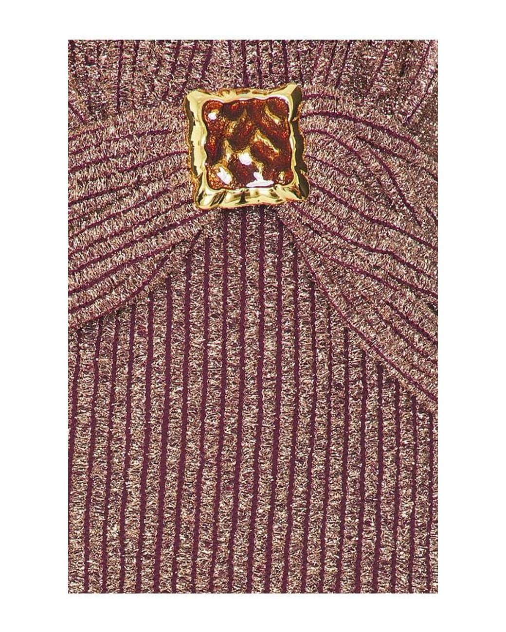 PATBO Brown Groovy Knit Sleeve Dress