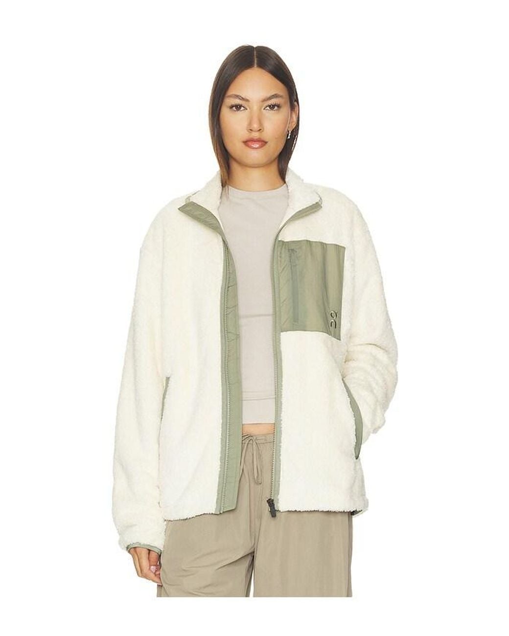 On Shoes White Ascent Fleece Jacket