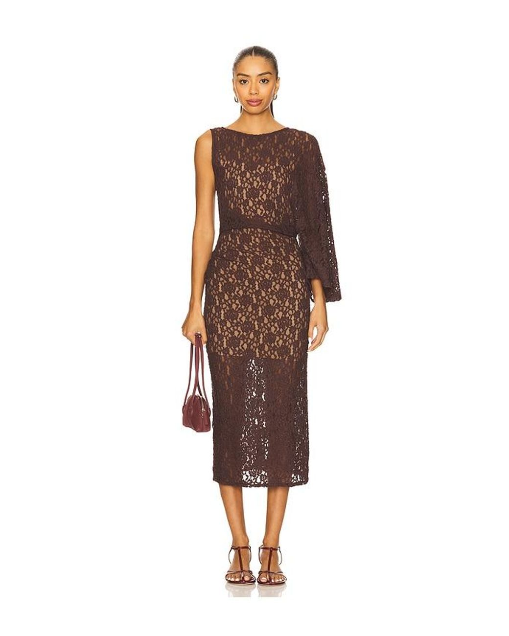 L'academie Brown Ayden Midi Dress
