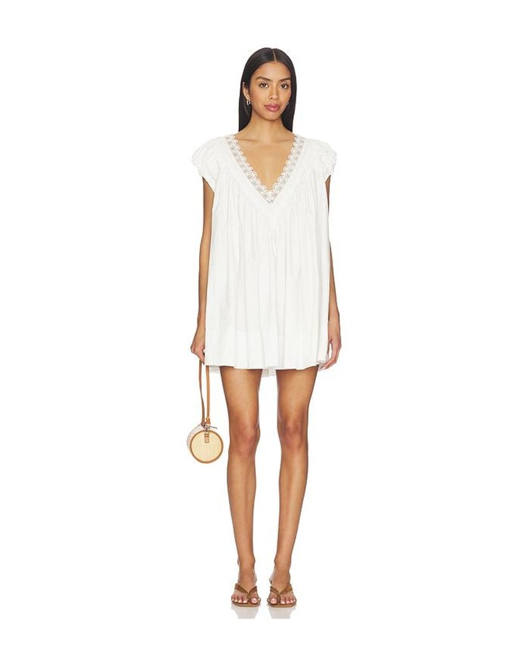 Free People White Sundazed Mini Dress