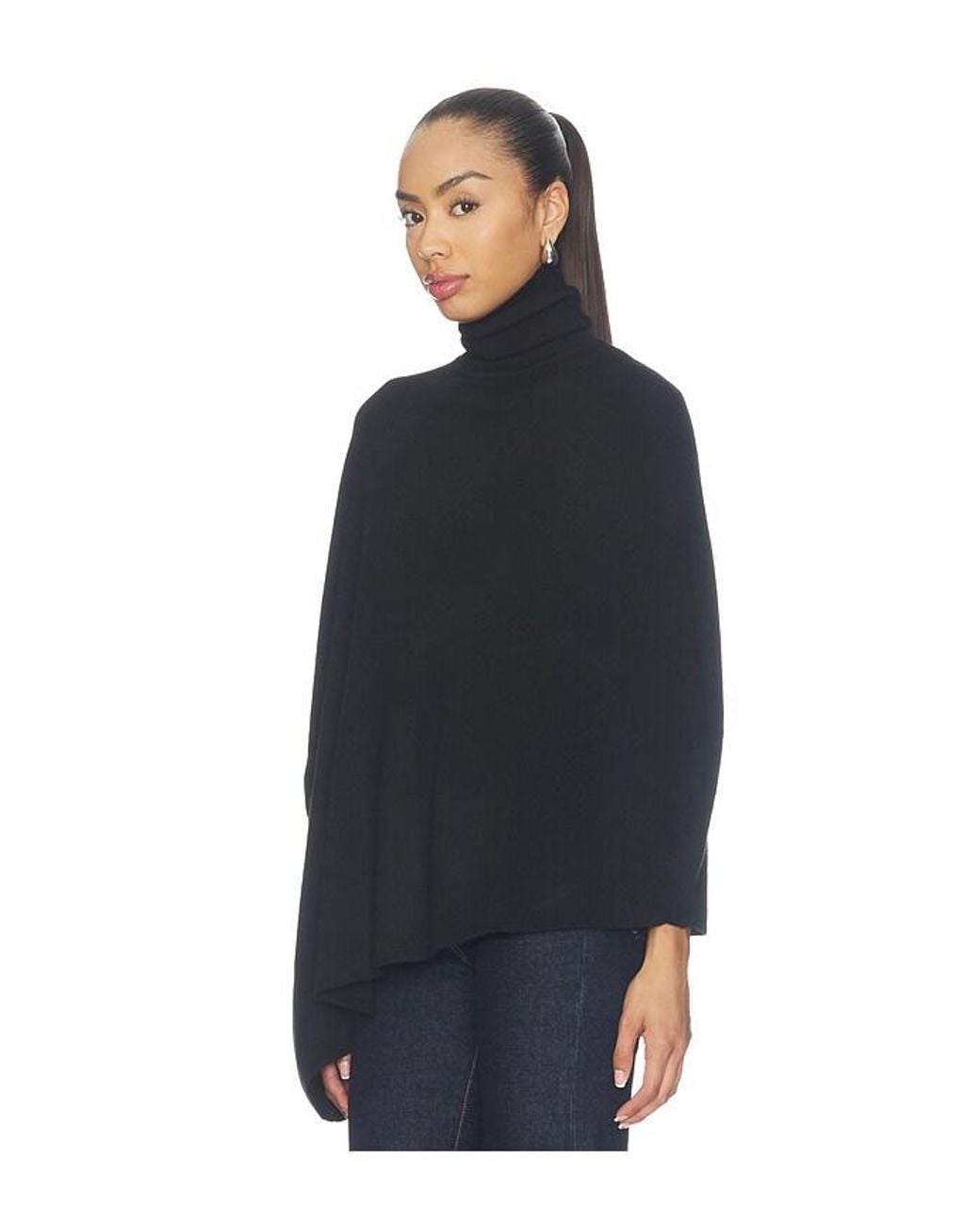 ALL THE WAYS Black Frankie Knit Poncho
