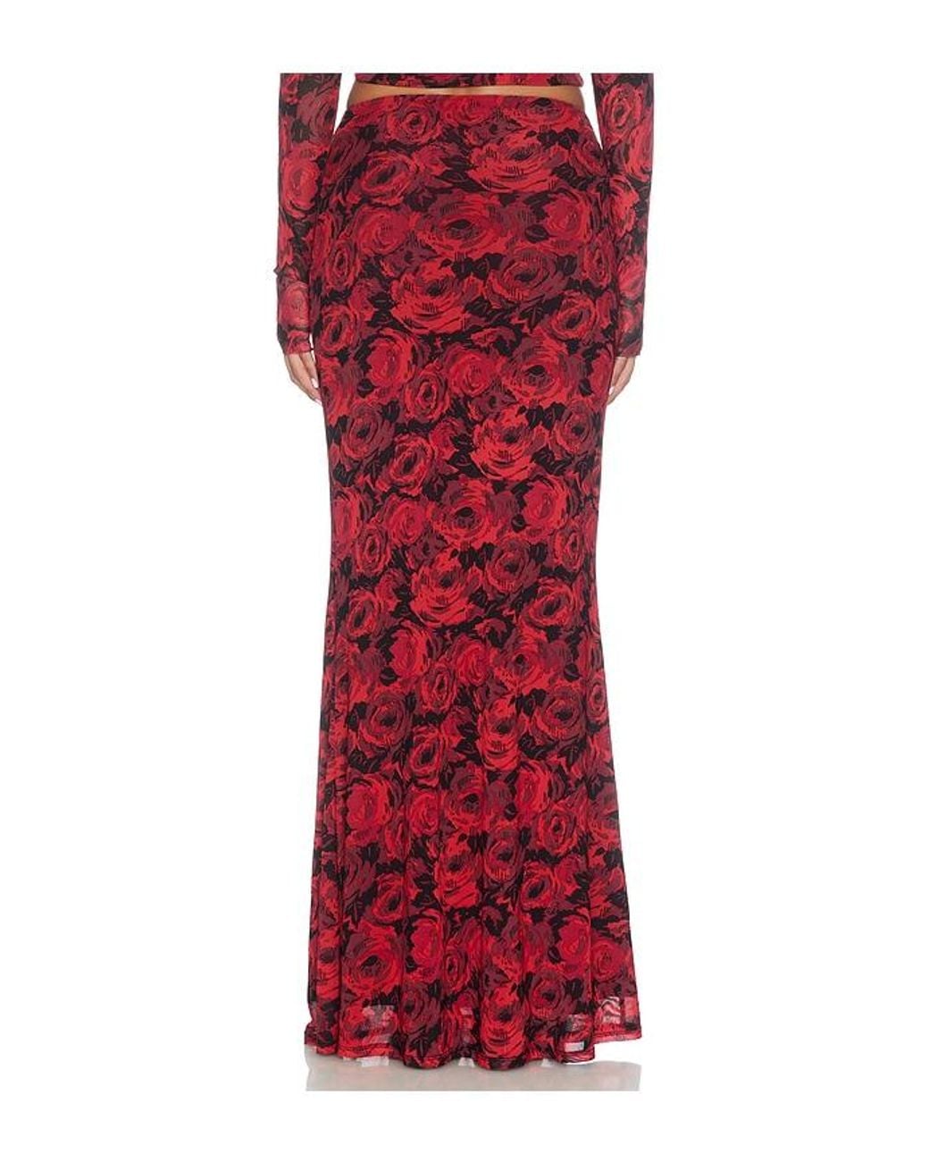 AFRM Red Tegan Mermaid Skirt