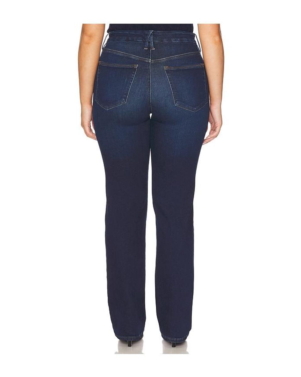 GOOD AMERICAN Blue Soft Tech Good True Straight Jeans