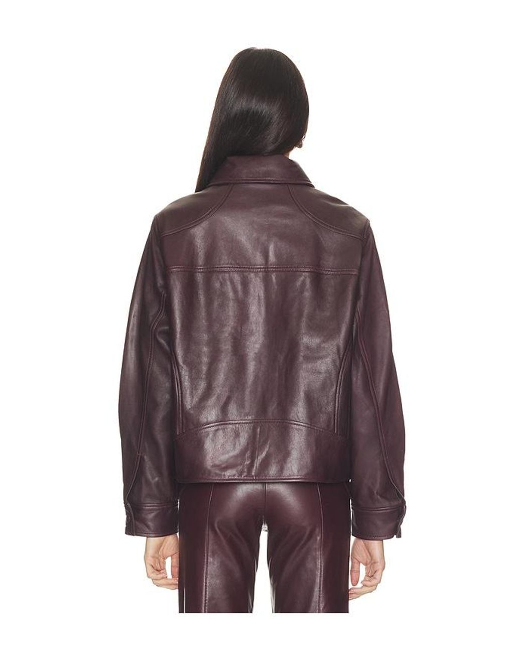 Chaqueta Pint Leather En Color Burgundy Talla (También En S) Mimchik de color Red