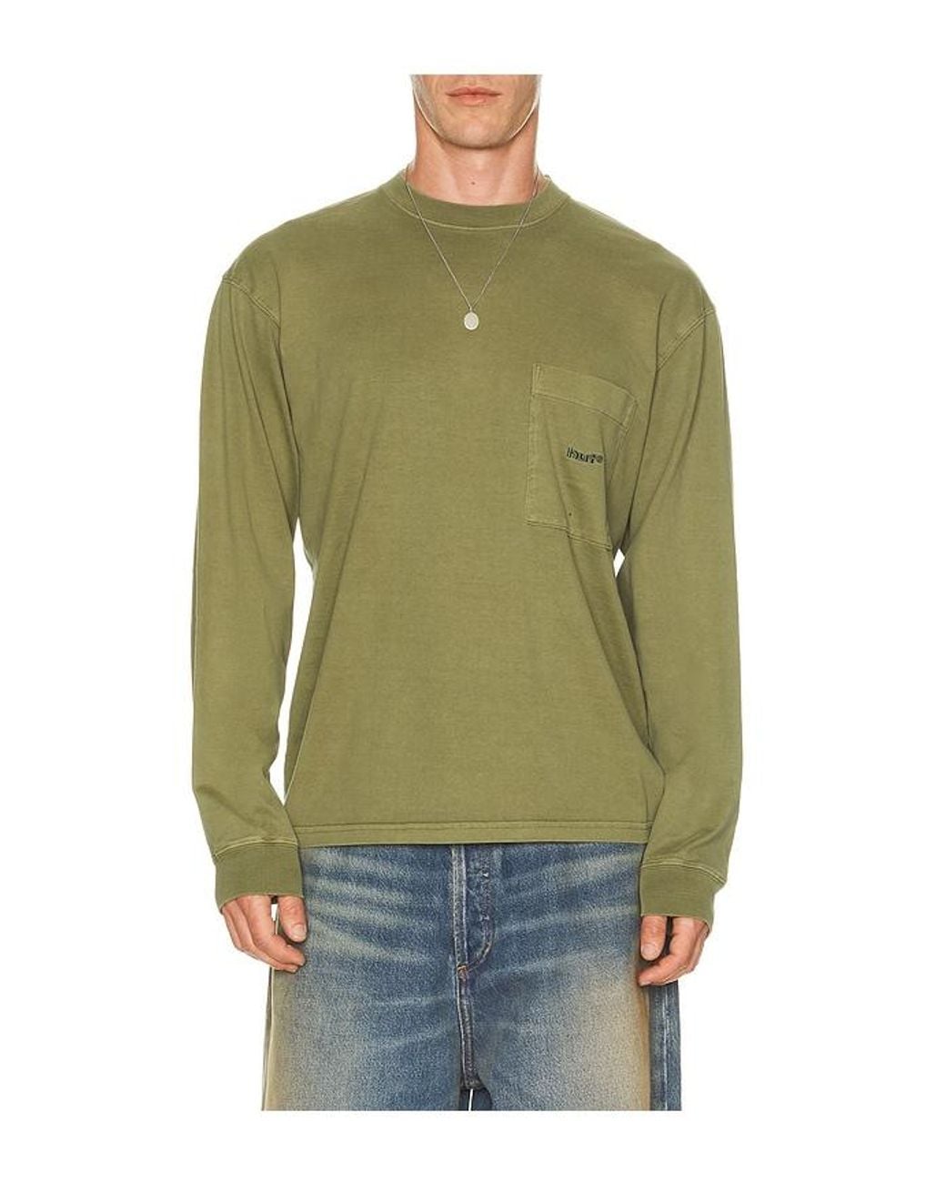 Huf Green 89 Heavyweight Long Sleeve Tee for men
