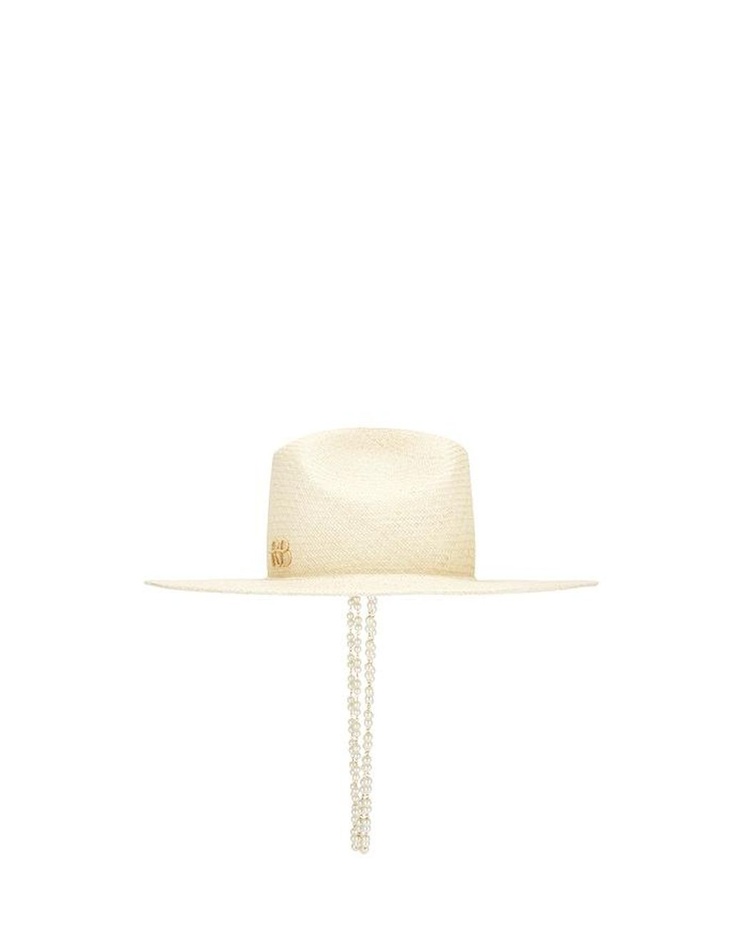 Ruslan Baginskiy White Double Chain Strap Cowboy Hat