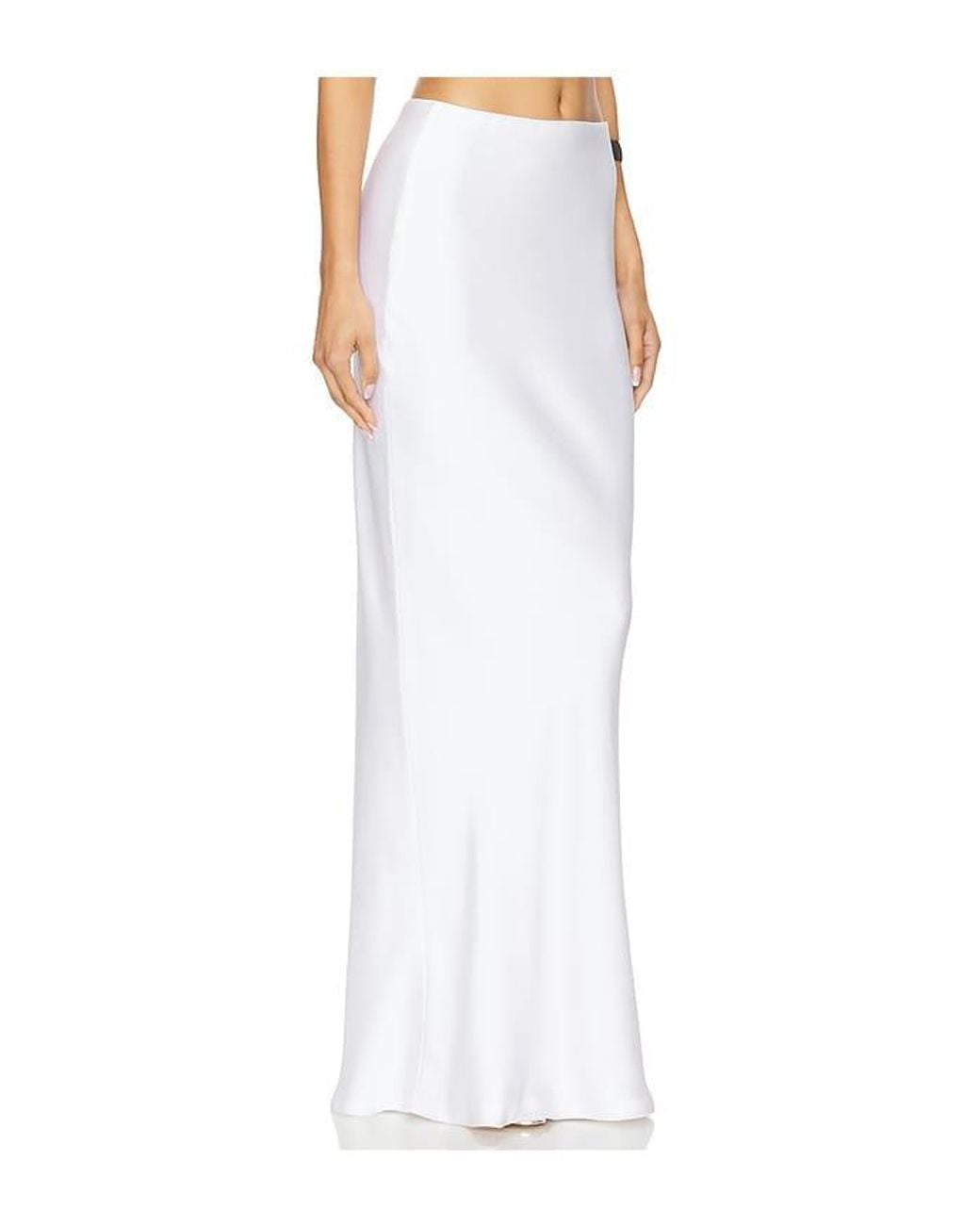 Norma Kamali White Bias Obie Skirt
