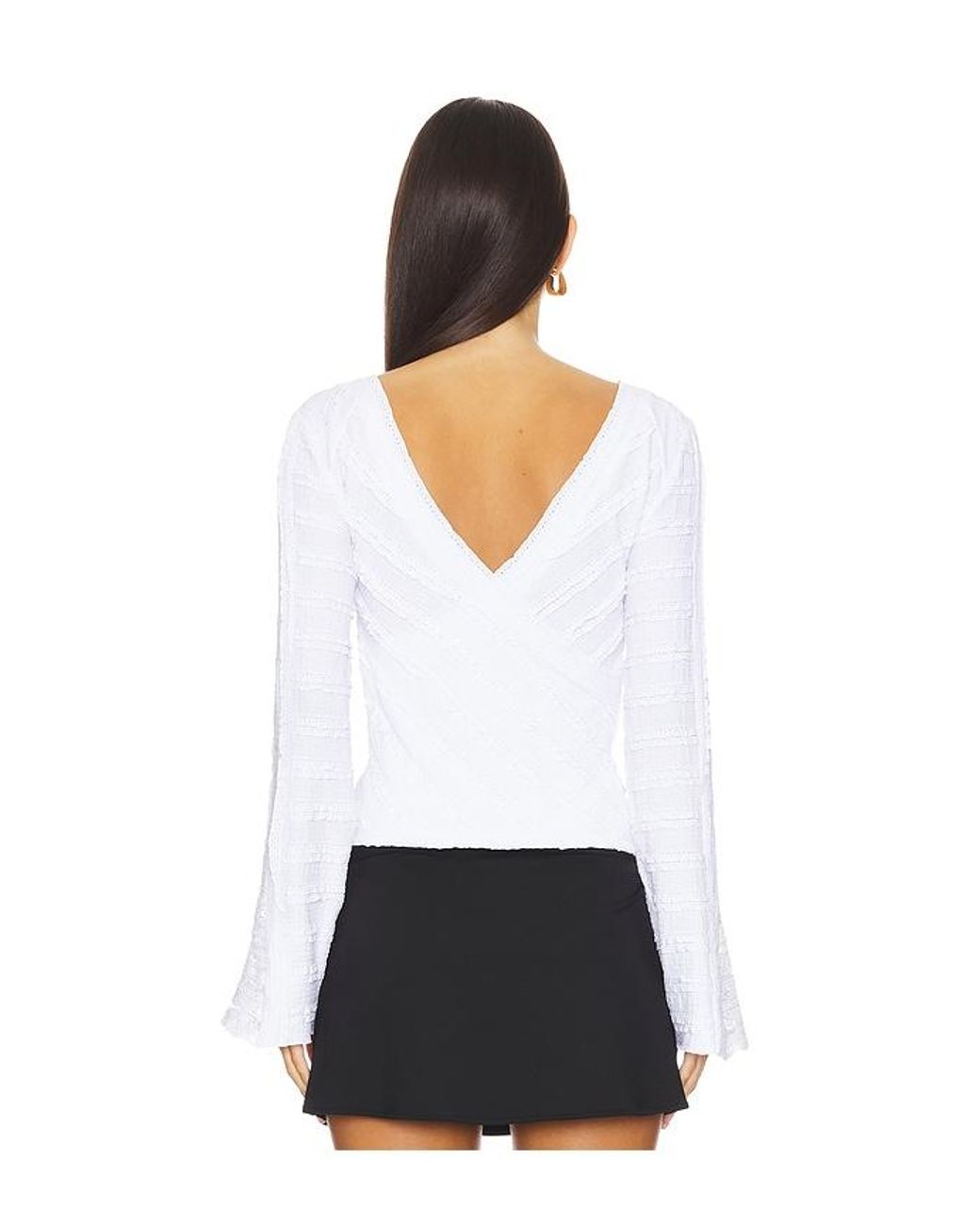 Free People White Rocky Long Sleeve Top