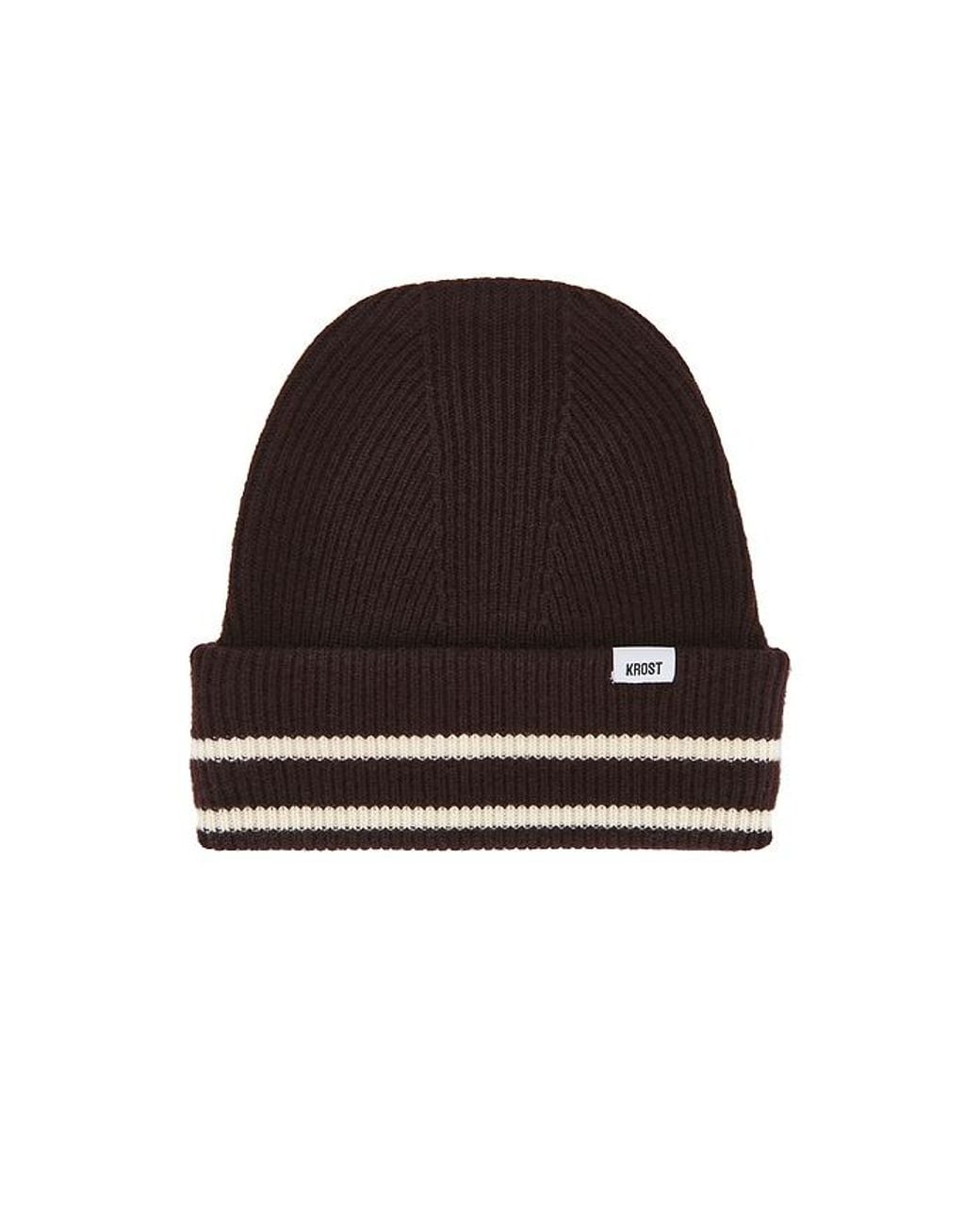 KROST Black Wool Beanie for men