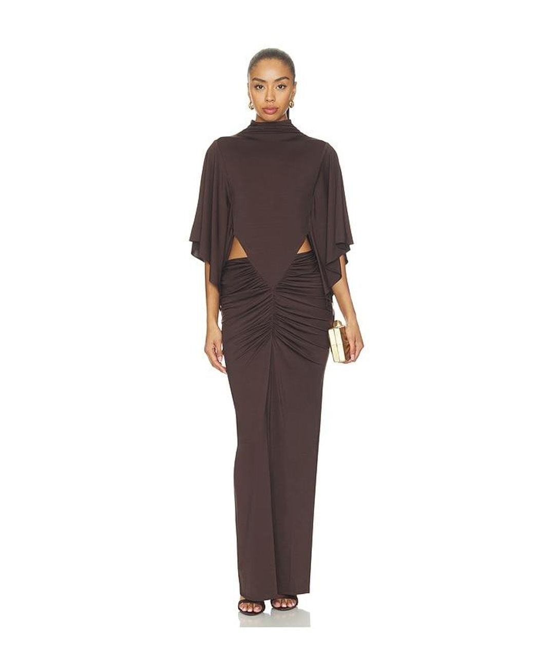 Shona Joy Multicolor Miro Cut Out Draped Maxi Dress