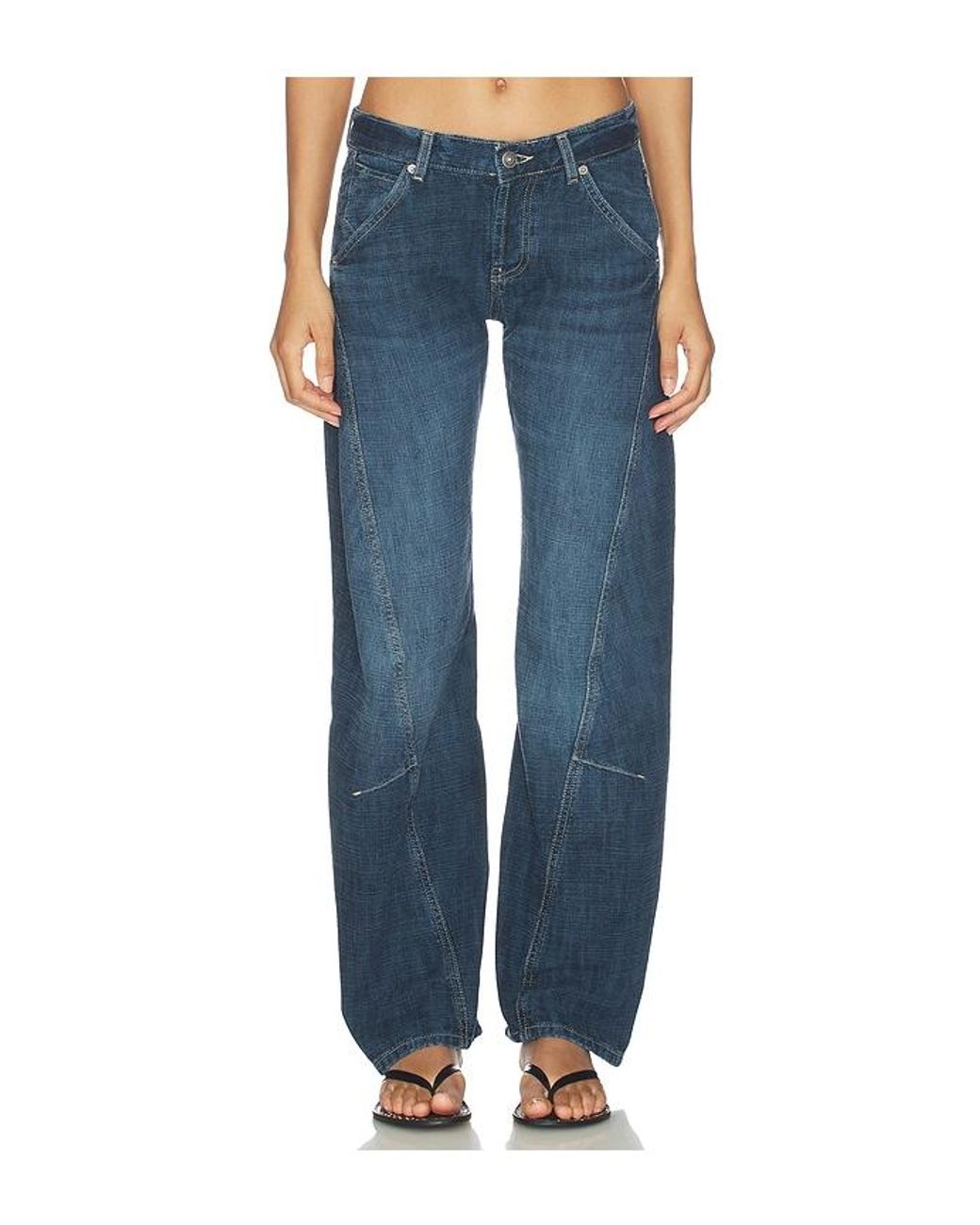Free People Blue X We The Free X Revolve Highland Bowed Jean