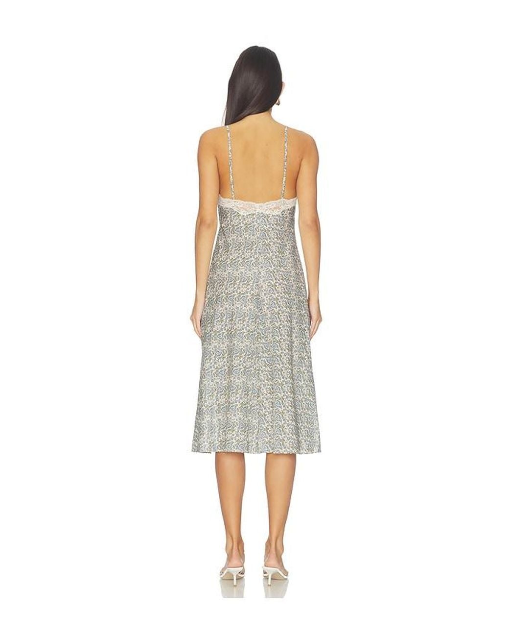 For Love & Lemons White Primrose Midi Slip Dress